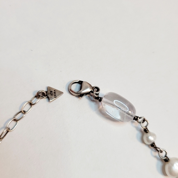 Silpada Sterling Silver Necklace with Clear Quartz & Pearls - Picture 4 of 5